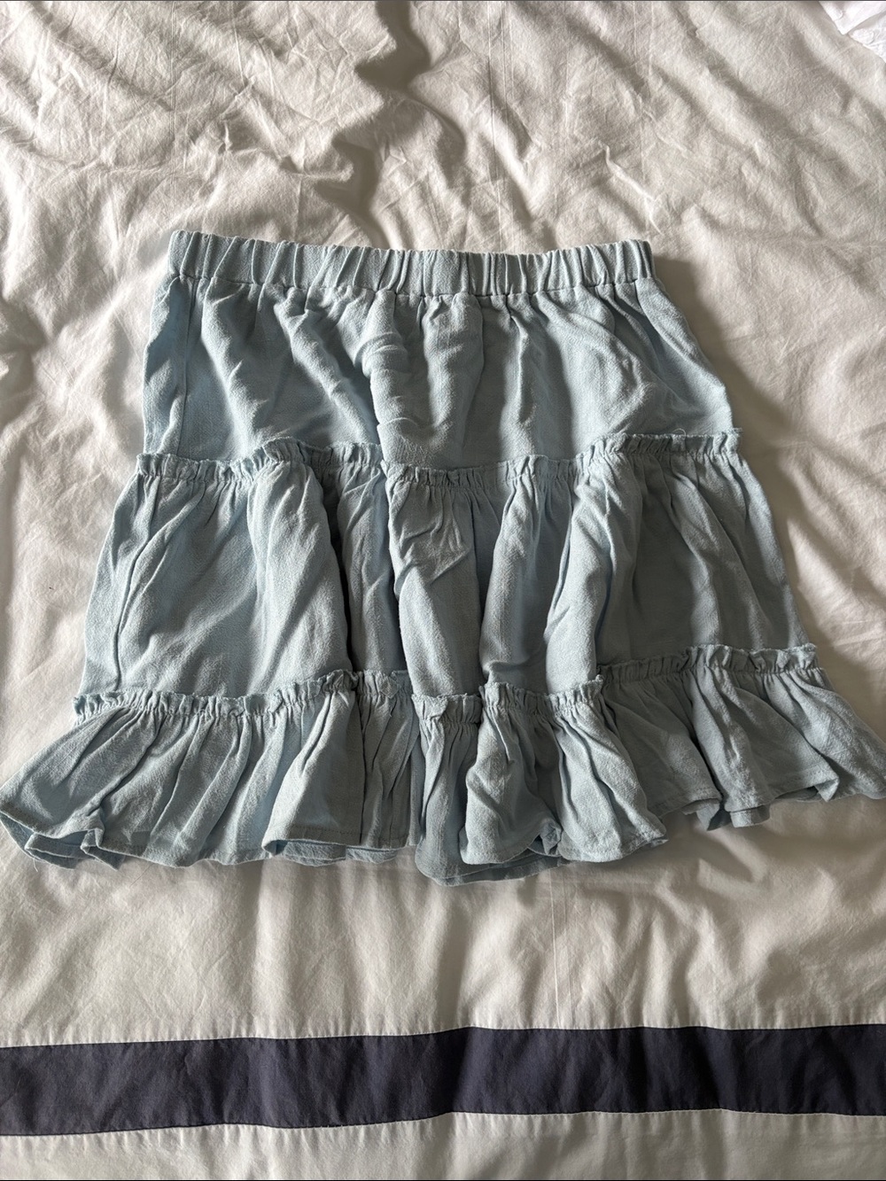 Princess Polly Pale Blue Tiered Ruffle Mini Skirt